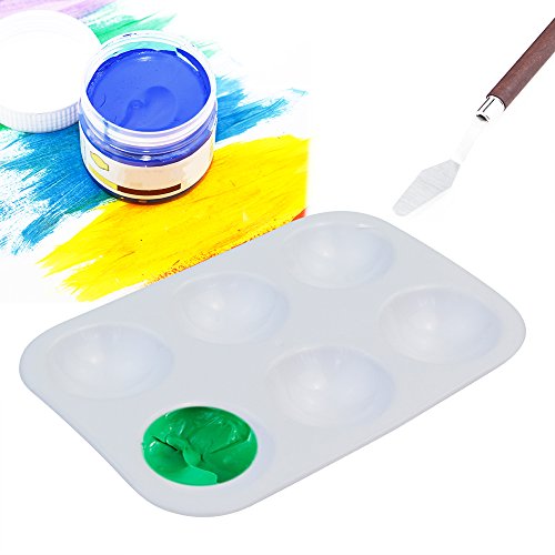 baotongle 30 PCS Plastic Palettes Paint Tray 6 Well Rectangular Watercolor Palette Painting Tray, White - Thumbnail 2