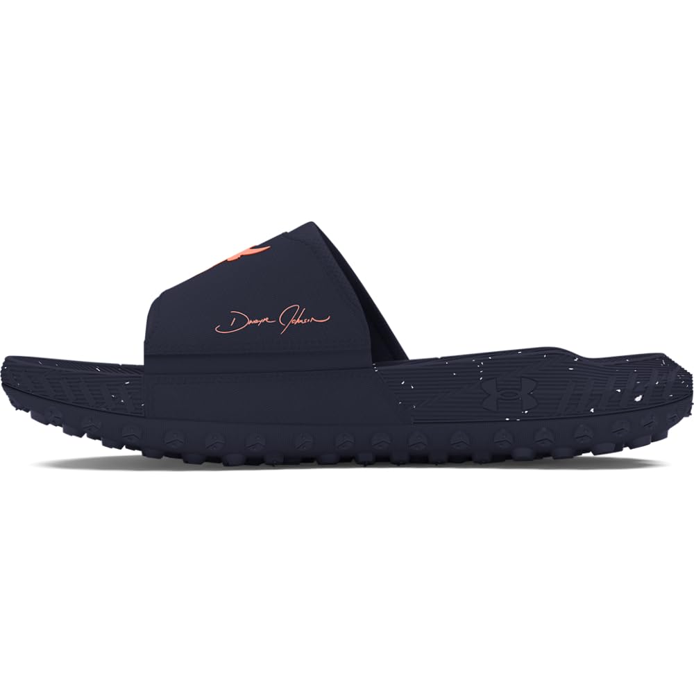 Under Armour Unisex Project Rock 3 Slides, (403) Midnight Navy/Midnight Navy/Flare Orange, 7, US