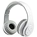 Mokata Kids Headphone Bluetooth Wireless Over Ear Foldable Headset with AUX 3.5mm Jack Cord SD Card Slot, Built-in Mic Microphone for Boys Girls Cell Phones TV PC Game Equipment B06 White
