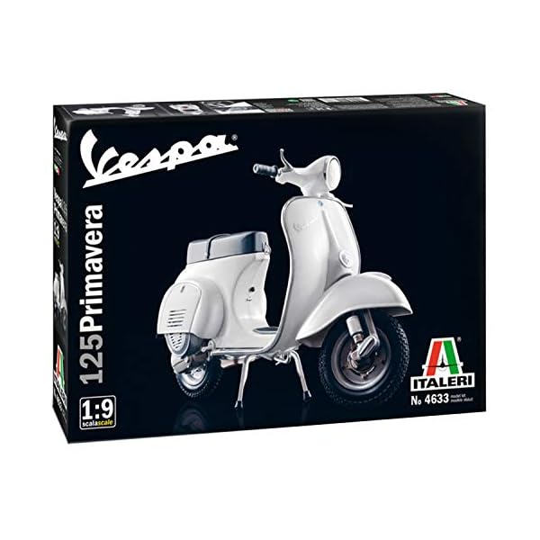 Italeri 510104633-1:9 Vespa 125 "Primavera, Modellbau, Bausatz, Standmodellbau, Basteln, Hobby, Kleben, Plastikbausatz