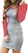 Women's Color Block Long Sleeve Bodycon Tshirt Dress