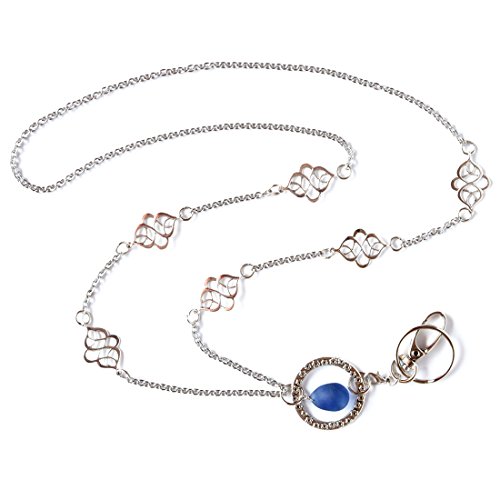 Crimmy - Fashion ID Necklace Lanyards for Women - Non Breakaway Stainless Steel Chain ID Badge - Light Weight ID Holder (Crystal) 34'' (5) - Thumbnail 5