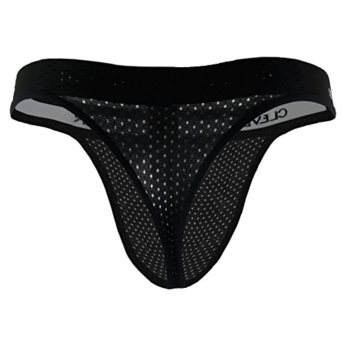Clever Men's Mesh Thong, Black, X-Large