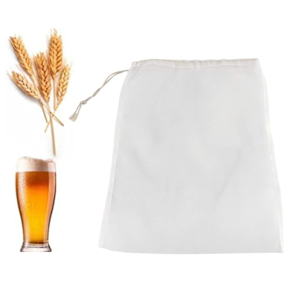 Jenngaoo Reusable Brew Bag 100 Micron - Extra Fine Mesh Filter for Beer, Wine & Cider Making - Food Grade Nylon, 45x62cm - Home Brewing Essential (Fits 30L Buckets)