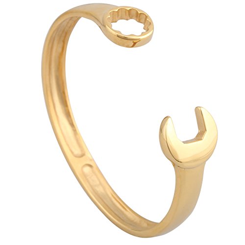 Unisex 316L Stainless Steel Biker Mechanic Wrench Tool Open Biker Bracelet Bangle