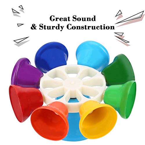 Hand Percussion Bells, 8 Note Diatonic Metal Musial Bells Musical Learning Toy for Kids, Children and Toddlers