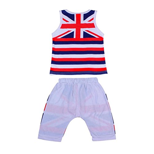 JUNKE 2017 Hot Fation Baby Boys Union Jack Outfits Vest Tops Pants Set Clothes