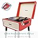 Lauson YT578 Vinyl Record Player with Speaker | Vintage Style | Record Player USB Stand | 3-Speed Turntable and Digital Encoder | Vinyl Record Player Portable | Headphone Jack and RCA (Red)thumb 1