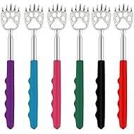 YIMICOO 6 Pack Telescoping Back Scratcher - Bear Claw Back Scratchers - Portable Extendable Backscratcher with Rubber Handles in Black, Blue, Green, Purple, Red, Pink Color