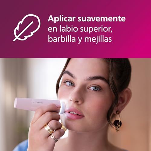 depiladora facial serie 5000, depiladora personal para mujer, sin cable y compacta, con cabezal hipoalergénico, eliminación del vello facial suave y rápida, retoques fáciles, modelo BRR454/00