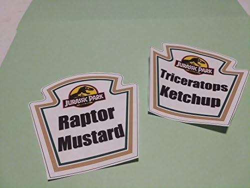 JURASSIC PARK/Dinosaures-Mustard & Ketchup labels-handmade