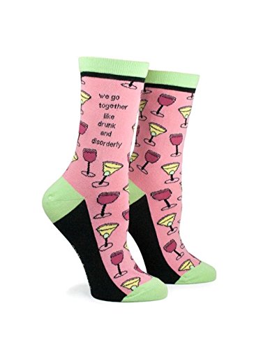Anne Taintor Women's Colorful Patterned Cotton Crew Socks - Disorderly