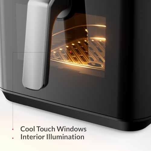 Feller Germany Air Fryer 1800 W, Large 7L Cap., Xcyclone-Tech, 4x Non-Stick Ceramic Coating, 10 Cooking Functions, Touch Panel, Cool-Touch+Interior Lightning, AFR700, 2Y Guarantee-UAE Version (Black)