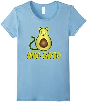 Womens AvoGato - Avocado Cat T-Shirt - Funny Avocado Tee Shirt Small Baby Blue