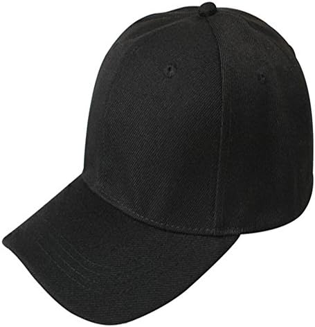 Katherine Plain Baseball Cap Blank Hat Solid Color Velcro Adjustable Black