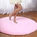F-F Princess Dream Round Shaggy Area Rugs and Carpet Super Soft Bedroom Carpet with a Heart Rug,for Kids Play,Round 47.2