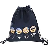 Halilu Girl Emoji Drawstring Backpack Bag Cinch Bag School Gym Bag Sackpack