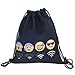 Halilu Nylon Drawstring Backpack Bag Emoji for Teens Grils Pull String Backpack Sackpack