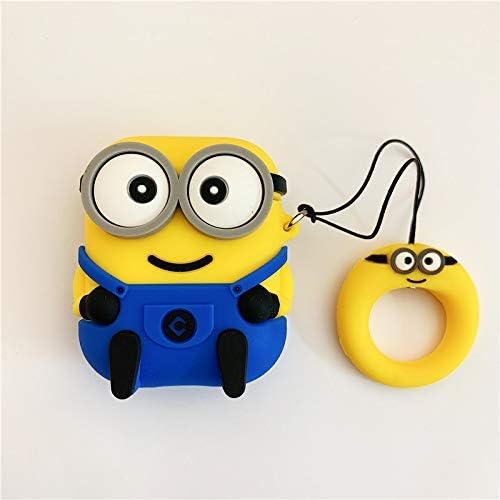 Amazon Com Ultra Thick Soft Silicone Finger Loop Despicable Me Minion Bob Case For Apple Airpods 1 2 Protective Cartoon Anime Cute Lovely Fun Girls Boys Home Audio Theater