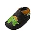 SAYOYO Baby Dinosaurs Soft Sole Leather Infant and Toddler Shoes (Dark Brown,12-18 Months)