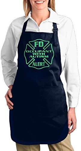 QaWDVF Versatile Work Apron For Men And Women Firefighter Red Line Flag Dog Multipurpose Canvas Aprons