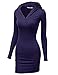 DOUBLJU Basic Buttoned Henley Neck Bodycon Hoodie Dress Stretched Mini Skirts Casual Trendy Dresses for Womens with Plus Size