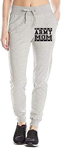 Losport Women's Proud Army Mom Cotton Joggers Pants Slim Fit Bottoms Fleece Pant With Pockets L Ash