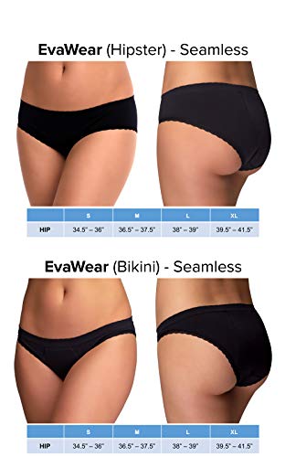EvaWear 2 Pack, Tampon Replacement, Absorbent Menstrual Period Panty (Large Hipster)