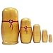 Winterworm Set of 5 Maneki Neko Lucky Cat Golden Wooden Traditional Russian Nesting Dolls Japanese Chinese Character Fu Handmade Christmas Birthday Gift for Kids Boys Girls Home Decoration