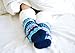 Pudus Nordic Blue Cozy Winter Slipper Socks for Women and Men with Non-Slip Grippers and Faux Fur Sherpa Fleece - Adult Regular Fuzzy Socks