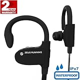 ZEUS Wireless Bluetooth Earbuds for Women Men - NEW 2018 - Premium Magnetic Bluetooth Headphones - Best HD Stereo Sound Sweatproof Earbuds with Mic - Universal Handsfree Bluetooth Earbuds IPx5 Black