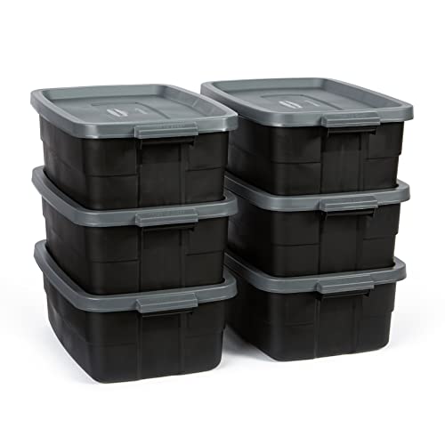 Rubbermaid Roughneck️ 10 Gallon Storage Totes, Pack of 6, Durable