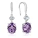 4.95Ct Oval Natural Birthstone Hook Dangle Earrings Hypoallergenic Silver for Women 0.9