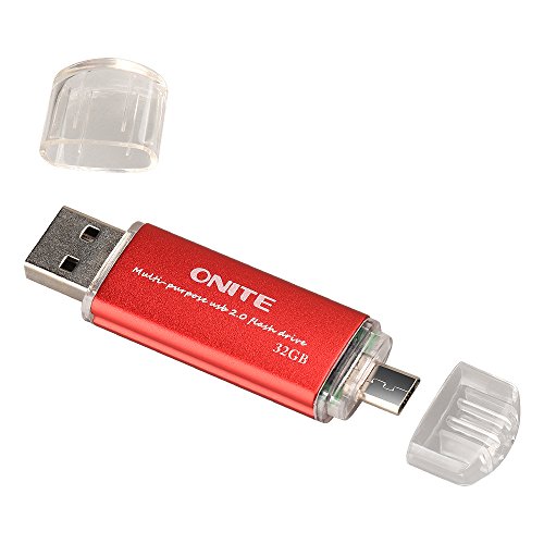 Onite Red 32G Multipurpose Micro USB OTG Flash Drive for Samsung LG HTC Motorola Moto Blu Smart Cellphone Tablet or HP Dell Acer Toshiba Sony Laptop Computers