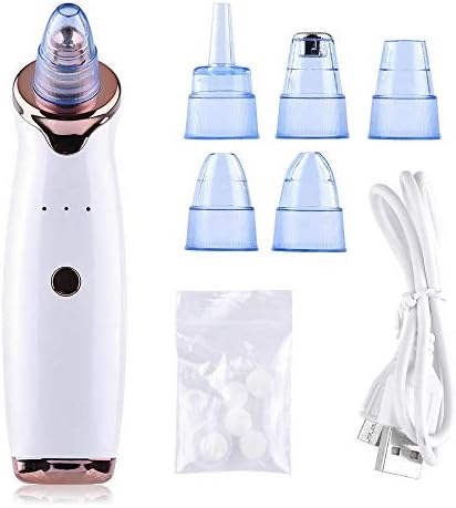 Blackhead Remover, Vacuum Suction Facial Pore Cleaner Electric Acne Extractor Kit with 4 Microcrystalline Head for Women And Men Black Heads Extraction