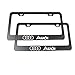 sparkle-um 2pcs Newest Matte Aluminum Alloy License Plate Frame ，with Screw Caps Cover Set Suit，Applicable to US Standard car License Frame, for Audi