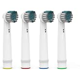 P&Uuml;RDENT Electric Replacement Toothbrush Heads Compatible with Oral B Braun | Replacement Electric Toothbrush Heads, Compatible with Oral-B Braun, Green Precise, 4 Pack