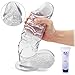 Huge Dildo XXL with Testicles and Obvious Glans, Sex Toy with Powerful Suction Cup for Pure Pleasure, You Can Get Into Intense Orgasm,Transparent 1