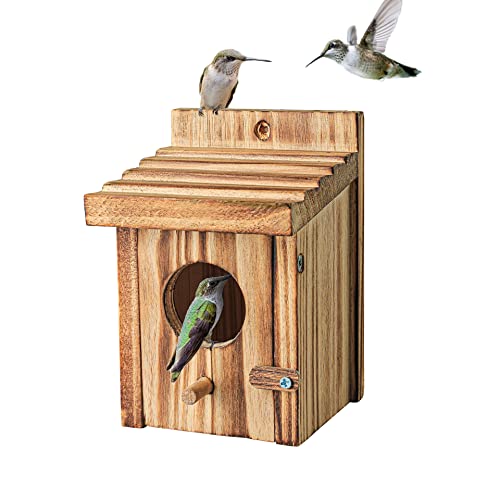 Humming Bird Houses for Outdoor Hanging Small Bird Nesting Box - Wood