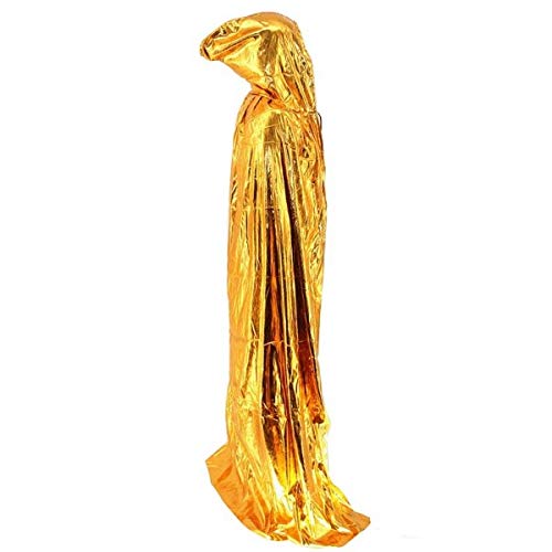 Fancy Dress, Costume Long Adult Shiny Gold Cloak