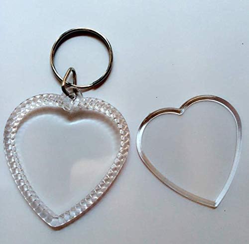 Upstore 25Pcs Clear Acrylic Blank Photo Keyring Heart Shape Photo Keychains Insert Personalized Keychain Snap in Insert Picture Frame Key Chain Keyrings Key Holder Great for DIY Gift - Image 3