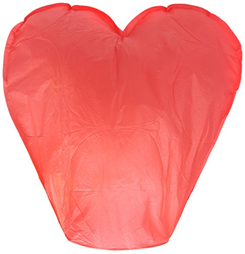 Generico 20 Pcs Chinese Flying Red Heart Shaped 100% Biodegradable Sky Lantern Mini Balloons for Wedding Parties