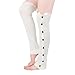 Tirain Women Knitted Flat Button Down Crochet Leg Warmers with Lace Trim FBA(White)