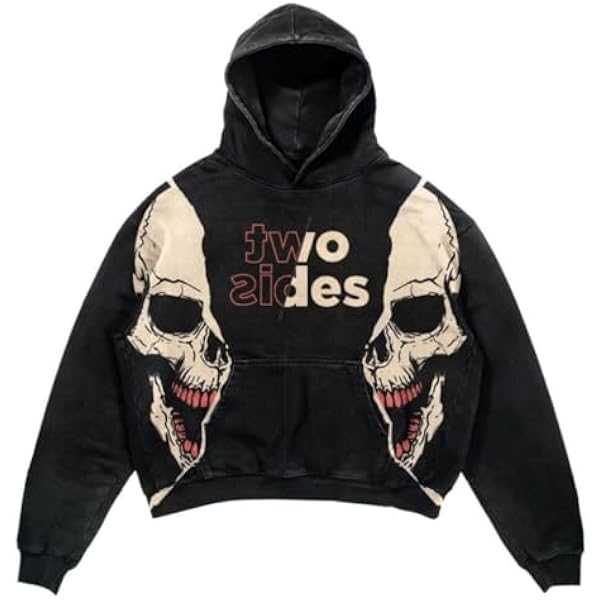 Amazon.com: CUTEGAL Y2K Denim Grunge Hoodie Streetwear