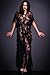 GMJF Women's Sexy Lace and Chiffon Babydoll Nightwear Long Gown Lingerie with Thong, Black, One Size