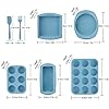 Aschef-5-Pieces-Silicone-Nonstick-Baking-Pan-Bakeware-Mold-Tray-Tools-Set-BPA-Free-Food-Grade-for-Muffin-Bread-Loaf-Cake-Pan-Sheet-Set-Blue Economical 7in1 Nonstick Silicone Baking Cake Pan Tin Tray Sheet Mould Set for Oven, BPA Free Heat Resistant Bakeware…