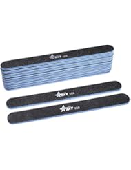 AMT 12 PCS Round Black Nail Files 100/180 Grit | BLACK Nail FIle | Nail FIles for Acrylic Nails | Emery Boards for Nails | 180 Grit Nail File (12 PCS Nail File, Blue Center, Black File)
