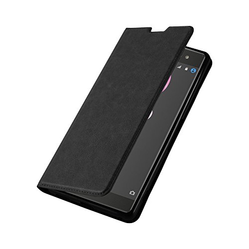 Cadorabo - Book Style Wallet with Stand Function for > Sony Xperia XA ULTRA < with Card Slot and invisible Magnetic Closure - Etui Case Cover Protection in NIGHT-BLACK