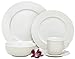 Melange 40-Piece Porcelain Dinnerware Set (Nantucket Weave) | Service for 8 | Microwave, Dishwasher & Oven Safe | Dinner Plate, Salad Plate, Soup Bowl, Cup & Saucer (8 Each)
