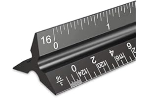 Architectural Scale Ruler, 12" Aluminum Architect Scale, Triangular Scale, Scale Ruler for Blueprint, Triangle Ruler, Draftin